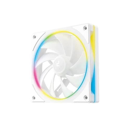 DeepCool Cooler 12cm - FL12 SE WH (3in1) (28.67dB; max.86,20 m3/h; 3x12cm, 3pin; hydro bearing, ház hűtésre, RGB, PWM)