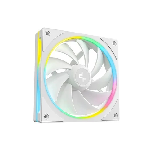 DeepCool Cooler 12cm - FL12 SE WH (3in1) (28.67dB; max.86,20 m3/h; 3x12cm, 3pin; hydro bearing, ház hűtésre, RGB, PWM)