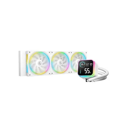 DeepCool CPU Water Cooler - LQ360 WH (max 21dB; max. 122,39 m3/h; 3x12cm, LED kijelző, fehér)