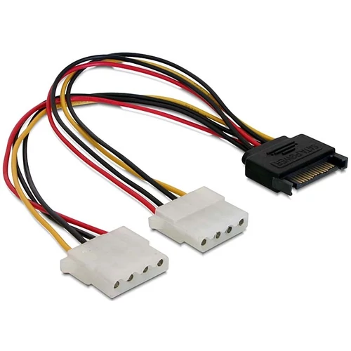 Delock 65159 15 tűs SATA (apa) – 2 db 4 tűs Molex (anya) 20 cm hálózati kábel