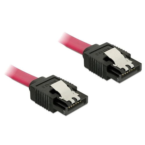 DeLock Cable SATA 6 Gb/s male straight > SATA male straight 30cm Red Metal