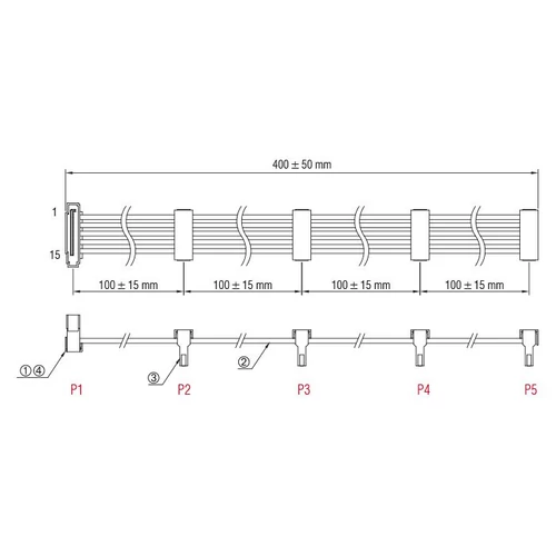 DeLock Power SATA 15 pin plug > 4x SATA 15 pin receptacle 40 cm multicolour cable
