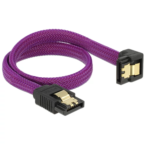DeLock SATA cable 6 Gb/s 30cm down / straight metal Purple Premium