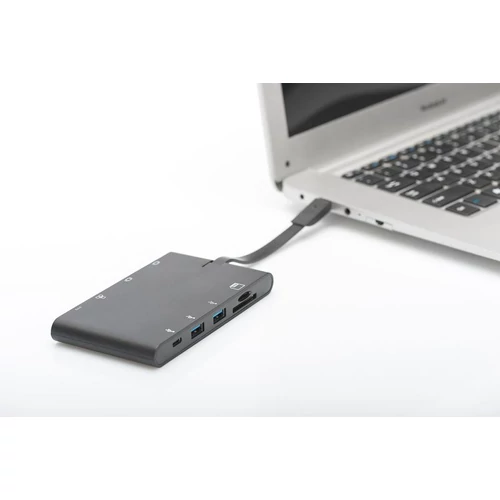 Digitus DA-70865 USB-C utazó 9 portos univerzális notebook dokkoló állomás