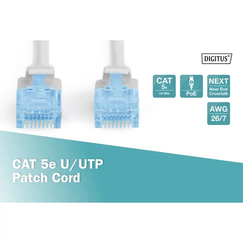 DIGITUS CAT5e U/UTP PVC 0,5m szürke patch kábel