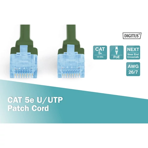 DIGITUS CAT5e U/UTP PVC 2m zöld patch kábel