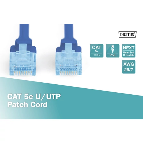DIGITUS CAT5e U/UTP PVC 5m kék patch kábel