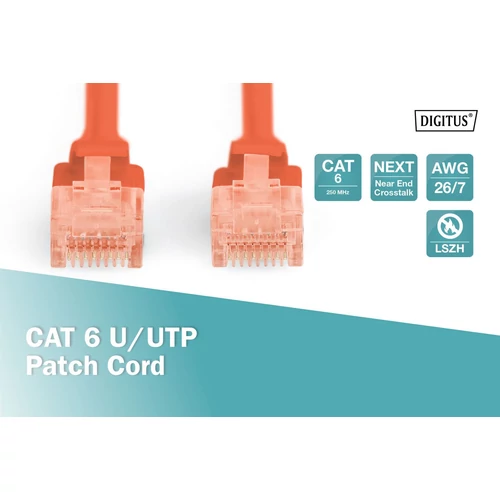 DIGITUS CAT6 U/UTP LSZH 1m piros patch kábel