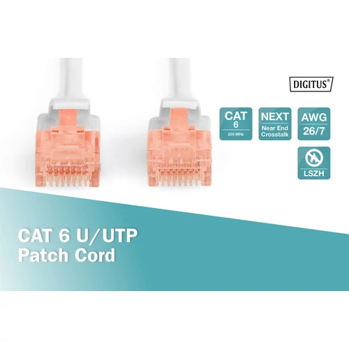 DIGITUS CAT6 U/UTP LSZH 25m szürke patch kábel