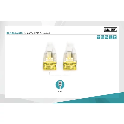 DIGITUS CAT6A S-FTP LSZH 1,5m szürke patch kábel