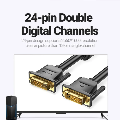 KÁBEL DVI (24+1) -> DVI, 3m,Vention