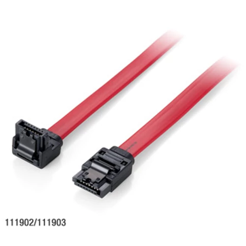 SATA III kábel, 0,5 m, L-alakú csatlakozó, EQUIP