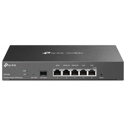 TP-Link Router - ER7206 VPN (1Gbps, 6 port, 1 RJ45 + 1 SFP WAN / 2 RJ45 LAN / 2 RJ45 LAN-WAN port; 50x VPN)