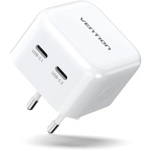 TÖLTŐ USB-C+C (2port,35W/35W,fehér), Vention