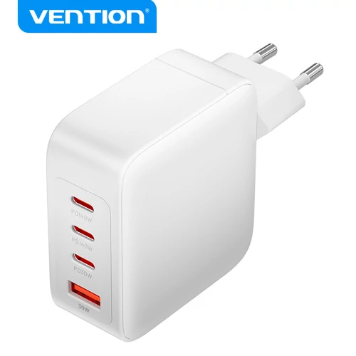 TÖLTŐ 4-port USB-C+C+C+A ( 4-portos, fehér), 1,5m, Vention