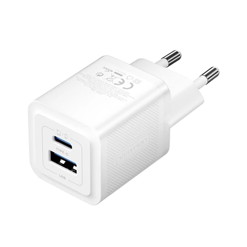 TÖLTŐ USB-C+A (30W/30W, 2-portos, fehér, GaN), Vention