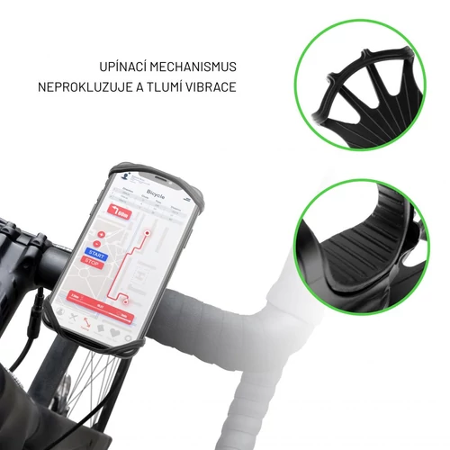FIXED Bikee 2 szilikon telefontartó kerékpárra, fekete
