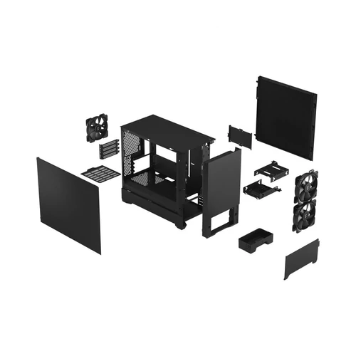 Fractal Design Pop Mini Silent Fekete (Táp nélküli) mATX ház