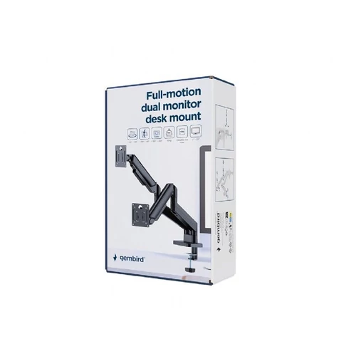 Gembird Desk mounted adjustable double monitor arm 17