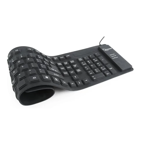 Gembird Flexible Keyboard & OTG adapter Black US