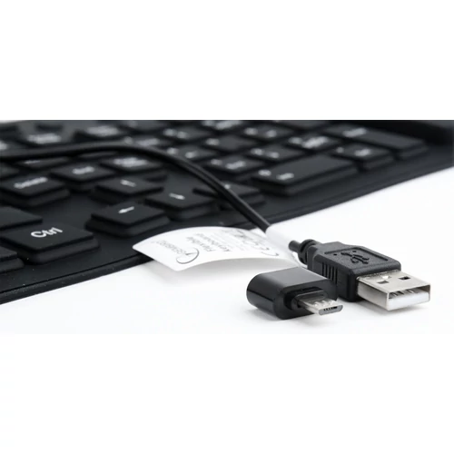 Gembird Flexible Keyboard & OTG adapter Black US