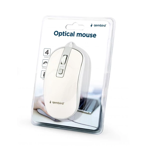 Gembird MUS-4B-06-WS Optical mouse White/Silver