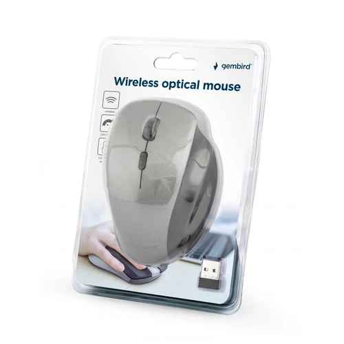 Gembird MUSW-6B-02-BG wireless optical mouse Black/Space Grey