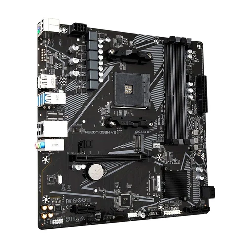Gigabyte Alaplap - AMD A520M DS3H V2 AM4 (A520M, 4xDDR4 3200MHz, PCI-E, RAID, 4xSATA3, M.2, 6xUSB2.0, 6xUSB3.1)