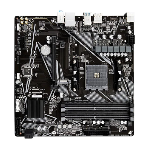 Gigabyte Alaplap - AMD A520M DS3H V2 AM4 (A520M, 4xDDR4 3200MHz, PCI-E, RAID, 4xSATA3, M.2, 6xUSB2.0, 6xUSB3.1)