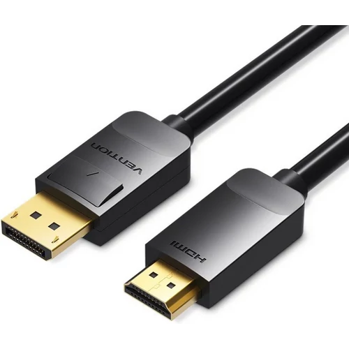 KÁBEL DP -> HDMI, 3m, (fekete), Vention