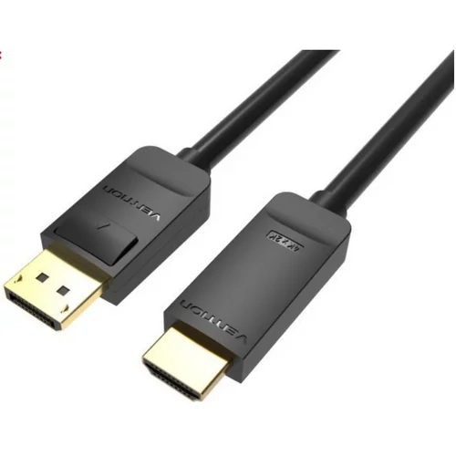 KÁBEL DP 4K -> HDMI, 2m, (fekete), Vention