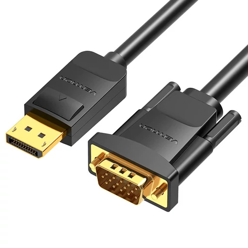 KÁBEL DP -> VGA (fekete), 1,5m, Vention