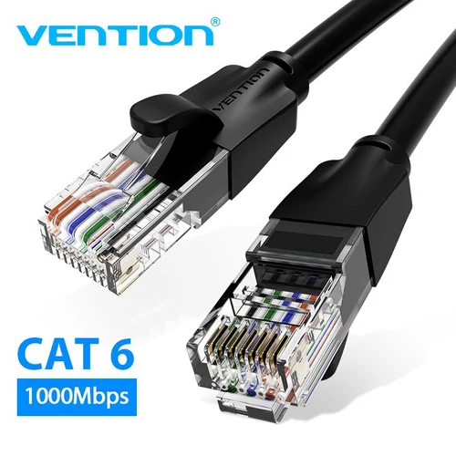 KÁBEL UTP Patch (Cat.6, fekete), 5m, Vention