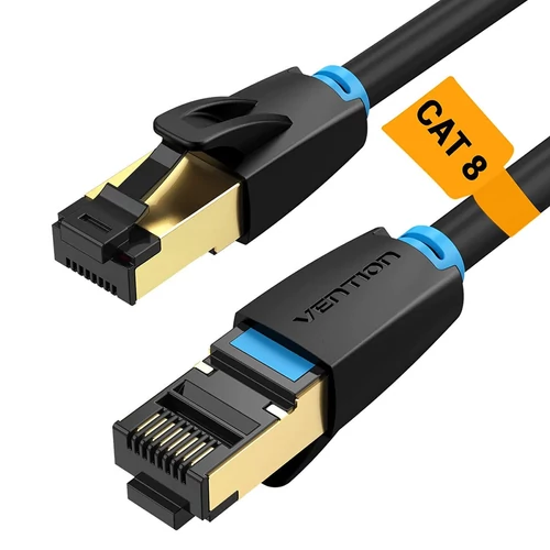 KÁBEL UTP Patch (Cat.8, SFTP, fekete), 2m, Vention