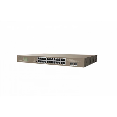 IP-COM Switch PoE - G1126P-24-410W (24x1Gbps; 2x SFP; 24 af/at PoE+ port; 370W, Rackbe szerelhető)