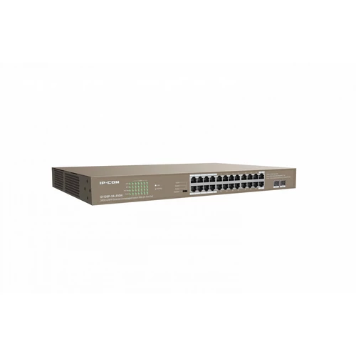 IP-COM Switch PoE - G1126P-24-410W (24x1Gbps; 2x SFP; 24 af/at PoE+ port; 370W, Rackbe szerelhető)
