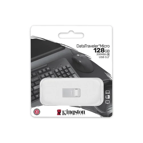 Kingston 128GB DataTraveler Micro USB3.2 A Ezüst (DTMC3G2/128GB) pendrive