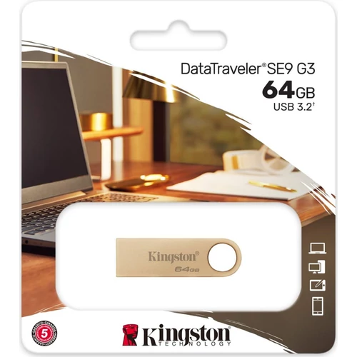 Kingston 64GB 3.2 Gen 1 DT SE9 G3 220MB/s (DTSE9G3/64GB) fém Flash Drive
