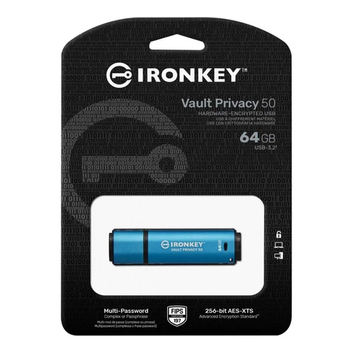 Kingston 64GB USB3.2 IronKey Vault Privacy 50 (IKVP50/64GB) pendrive