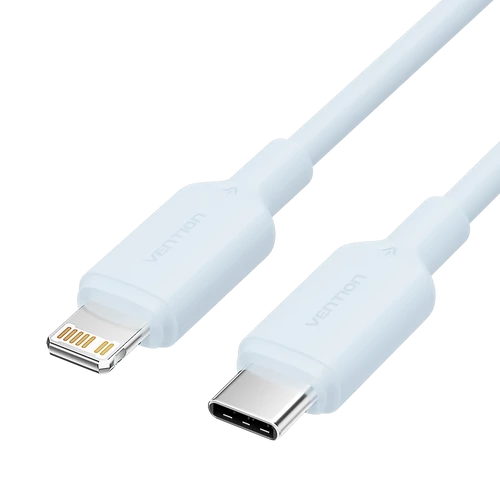 KÁBEL USB-C 2.0 -> Lightning, (3A, blue) 1m, Vention
