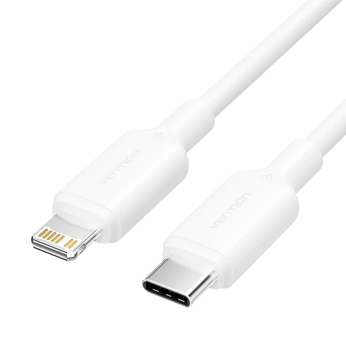 KÁBEL USB-C 2.0 -> Lightning, (3A, fehér) 1m, Vention
