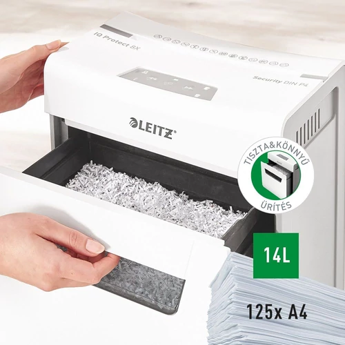 Iratmegsemmisítő, konfetti, 8 lap, LEITZ 