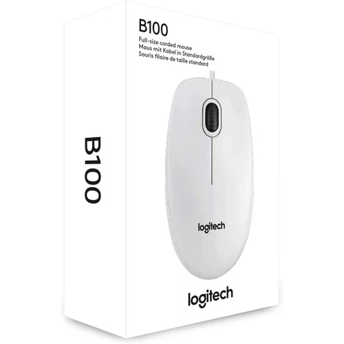 Logitech OEM B100 USB fehér egér