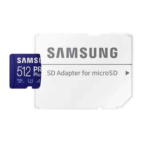 Samsung MicroSD kártya - 512GB MB-MD512SA/EU (PRO PLUS, UHS-I, R180/W130, adapter, 512GB)