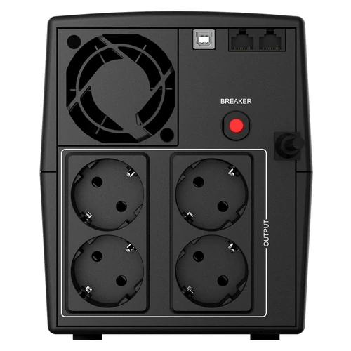 NJOY Szünetmentes 2000VA - Keen 2000 USB (4 Schuko, line-interaktív, USB menedzsment, RJ11/45 vonalvédelem, fekete)