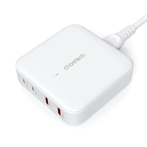 TÖLTŐ 2*USB-C+2*USB-A (asztali,100W,fehér,GAN), Choetech