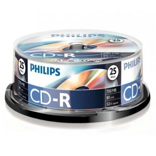 Philips CD-R80CB 52x cake box lemez 25db/csomag