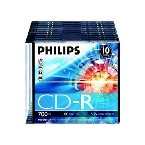 Philips CD-R80 52x Slim írható CD lemez