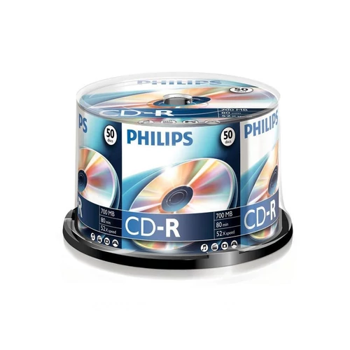 Philips CD-R80CB 52x cake box lemez 50db/csomag