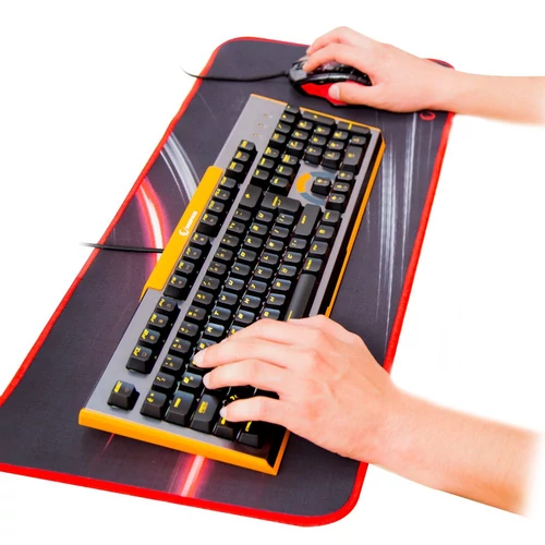 Rampage Egérpad - 300272 (300x700x3mm; fekete-vörös, vörös szegés)